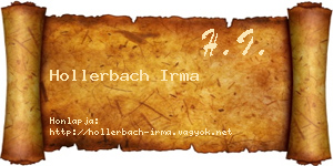 Hollerbach Irma névjegykártya