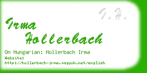 irma hollerbach business card